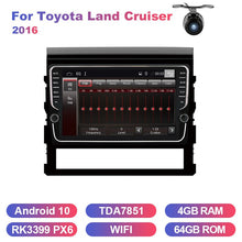 Load image into Gallery viewer, Eunavi 2din car radio stereo multimedia for Toyota Land Cruiser 2016 GPS Android 10 headunit TDA7851 Subwoofer USB NO DVD CD