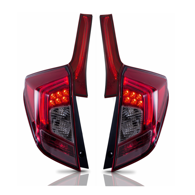 Vland For 2014-UP Honda Fit /JazzTail Lights Led Red Lens New Design Plug And Play