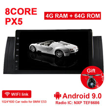 Load image into Gallery viewer, Eunavi Android 9 1 Din Car multimedia Radio player For BMW E53 E39 X5 5 series E38 M5 stereo gps 9&#39;&#39; no cd dvd 4G 64GB OBD DVR