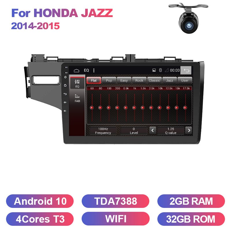 Eunavi 2 din no dvd Car Multimedia Radio Stereo For 2014 2015 HONDA JAZZ FIT Right Hand Drive GPS 4G 64G WIFI BT Android System