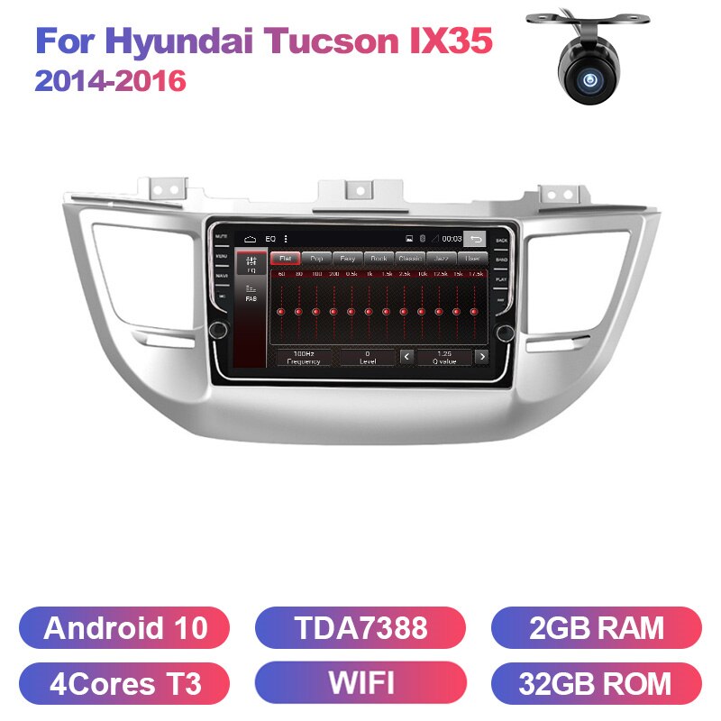 Eunavi 2din android 10 car radio for Hyundai Tucson IX35 2014-2017 multimedia gps navigation TDA7851 touch screen 1024*600