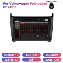 Load image into Gallery viewer, Eunavi 2 Din Car Radio GPS Stereo For VW Polo sedan 2012-2016 navigation multimedia player 8 core Android 10 4G 64G TDA7851
