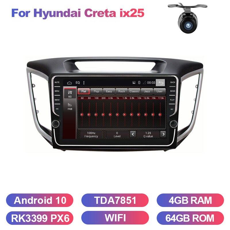 Eunavi 2din android 10 car radio gps for Hyundai Creta ix25 stereo multimedia navigation 2 DIN autoradio in dash head unit