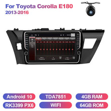 Load image into Gallery viewer, Eunavi 4G+64G Octa 8 core car radio for Toyota Corolla E180 2013-2016 multimedia car gps navigation PX6 WIFI android 10 no dvd