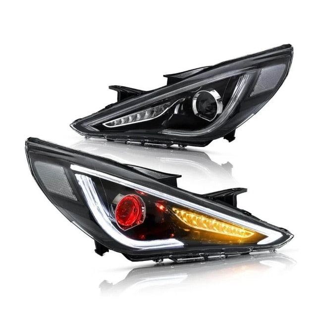 VLAND Headlamp Car Headlight Assembly for Hyundai Sonata 2011 2012 2013 2014 Head light with demon eye