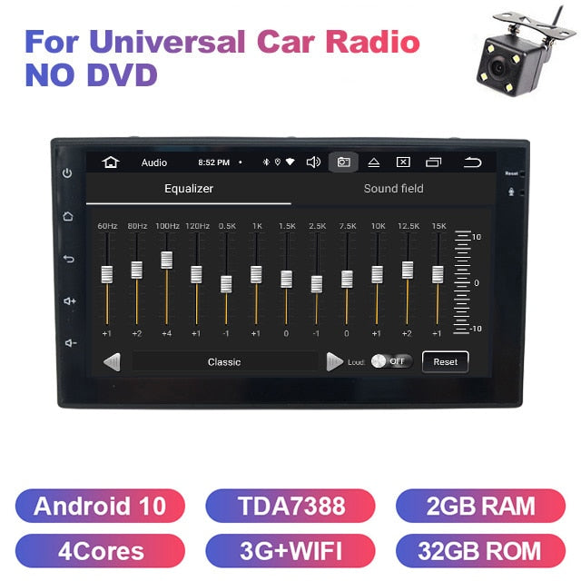 Eunavi Android 10 2 Din Autoradio Multimedia Video Player Universal 7'' HD Bildschirm Audio Stereo Autoradio Navigation GPS KEINE DVD