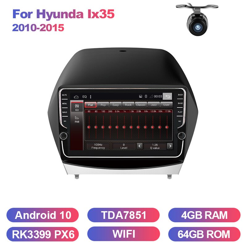 Eunavi 2 Din Android Car Radio dvd multimedia Player For Hyunda Ix35 2010-2015 Video GPS Navigation no cd 2din headunit 4G 64G