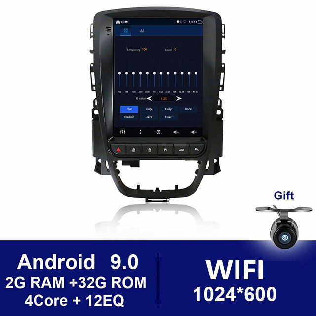 Eunavi 9.7" Vertical Tesla Screen 2G+32G Android GPS Navigation Car Radio For Opel Astra J NO DVD 2 Din Multimedia Player