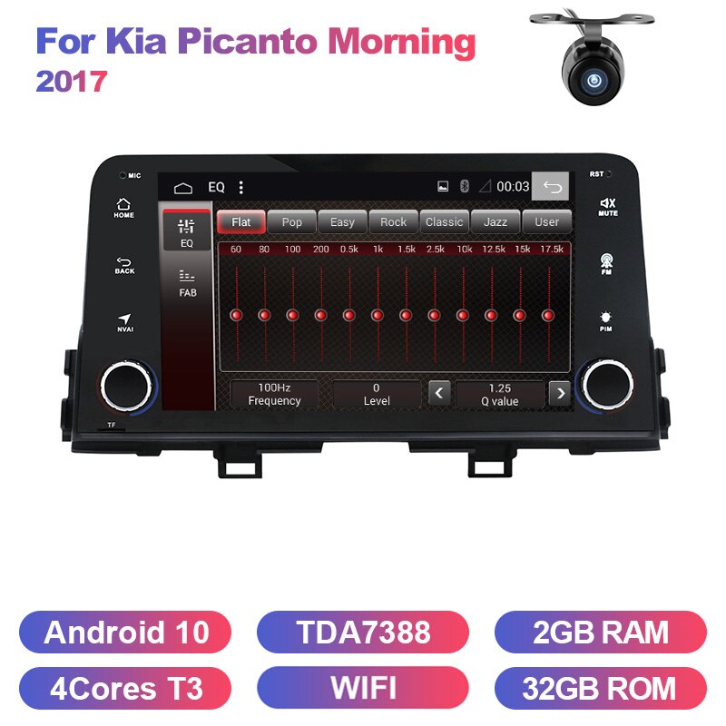 Eunavi 1 Din 8'' Android 9 Car Radio Stereo GPS Navigation for Kia Picanto Morning 2017 1din headunit multimedia IPS TDA7851 USB