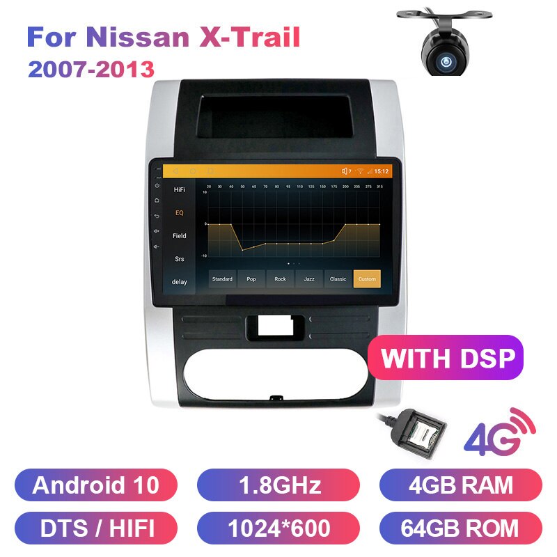 Eunavi 2 din Car Radio Video Player For Nissan X-Trail XTrail X Trail T32 T31 Qashqai 2007-2013 GPS Navigation auto stereo