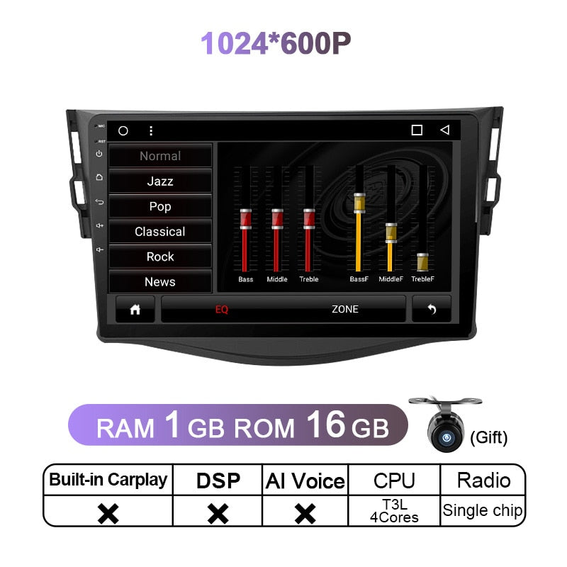 Eunavi 4G QLED 2 Din Android 11 Car Radio Head unit Multimedia Video Player For Toyota RAV4 Rav 4 2005 2006 2007 - 2013 DVD GPS