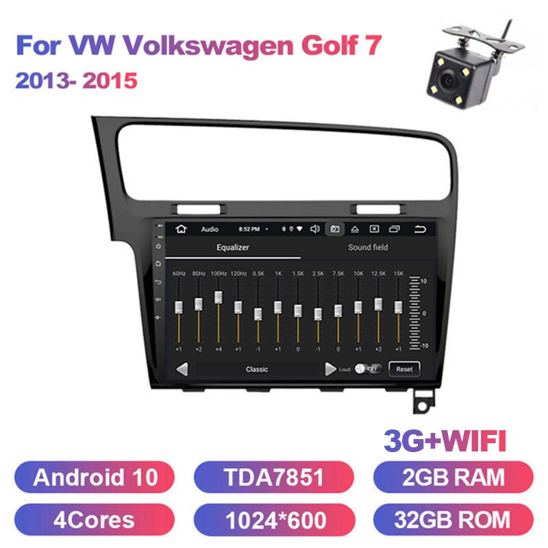 Eunavi 2 Din Car Radio GPS for VW Volkswagen Golf 7 Golf7 2013-2015 Multimedia Player 4G 64G Auto Audio Stereo Autoradio Android
