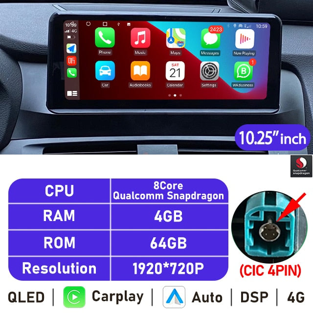 Eunavi 10.25''/12.3'' Android 10 Car Radio Stereo For BMW X3 F25 X4 F26 CIC NBT System Multimedia Video Player CarPlay GPS USB