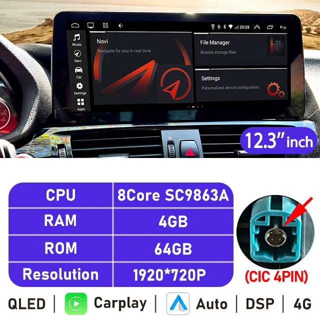 Eunavi 10.25''/12.3'' Android 10 Car Radio Stereo For BMW X3 F25 X4 F26 CIC NBT System Multimedia Video Player CarPlay GPS USB
