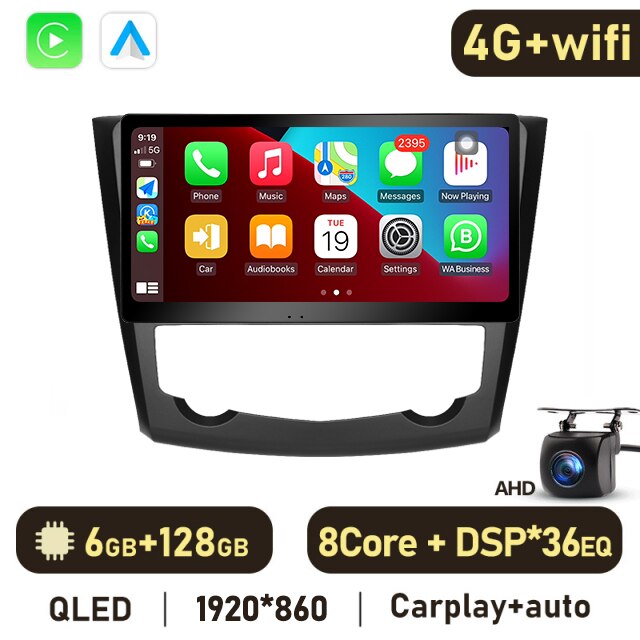 Eunavi 2din Car Multimedia Video Player For Renault Kadjar 2015 - 2019 Android 10 Navigation GPS QLED 1920*860P 4G Carplay