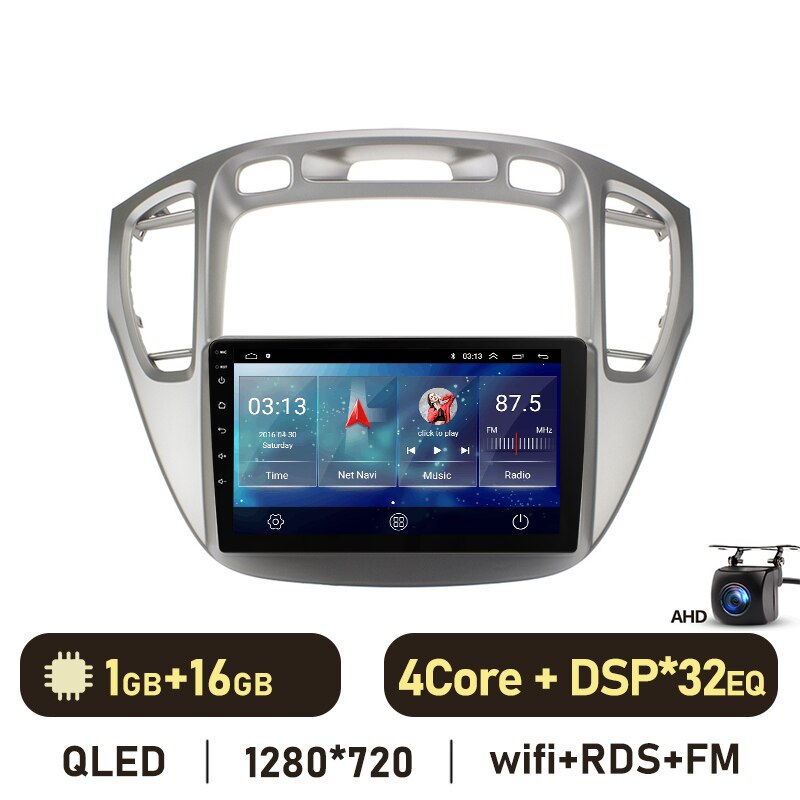 Eunavi 4G 2DIN Android Auto Radio GPS For Toyota Highlander 1 XU20 Kluger 2001-2007 Car Multimedia Video Player Carplay 2 Din