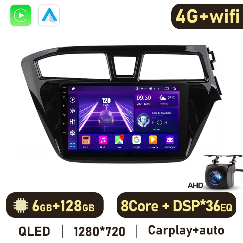 Eunavi 2DIN Android 10 Car Multimedia Player For Hyundai I20 2015 2016 2017 2018 Car Radio Stereo GPS Navigation 2 Din NO DVD