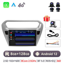 Load image into Gallery viewer, Eunavi Android 10 Car Radio For Peugeot 301 Citroen Elysee 2013-2018 Car Radio 2 Din CarPlay Android Auto Stereo GPS Navigation