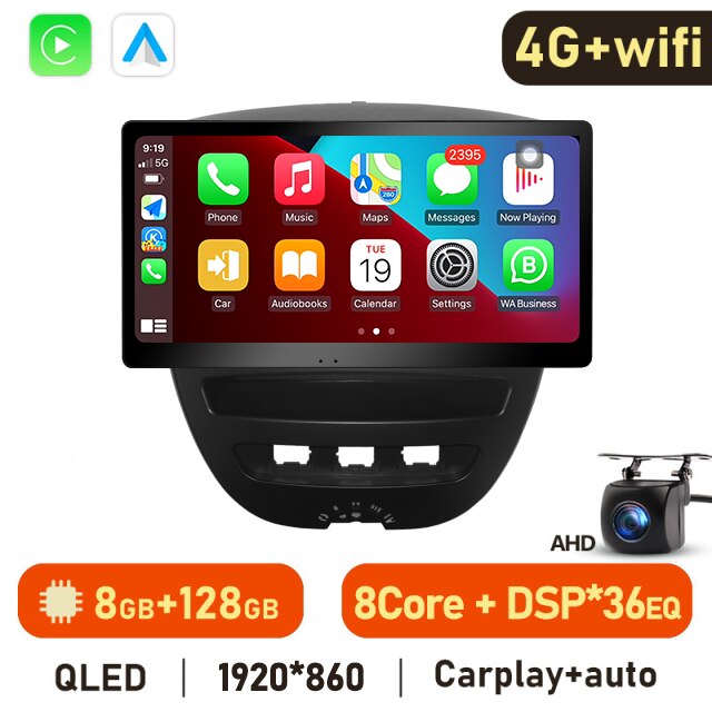 Eunavi 4G 2 Din Android Auto Radio For Peugeot 107 Toyota Aygo Citroen C1 2005 - 2014 Car Multimedia Video Player GPS Stereo