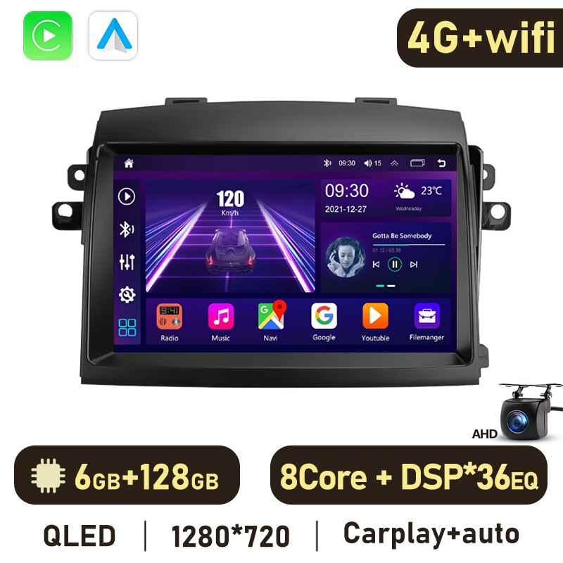 Eunavi 4G 2DIN Android Auto Radio GPS For Toyota Sienna 2 II XL20 2003 - 2010 Car Multimedia Video Player Carplay 2 Din