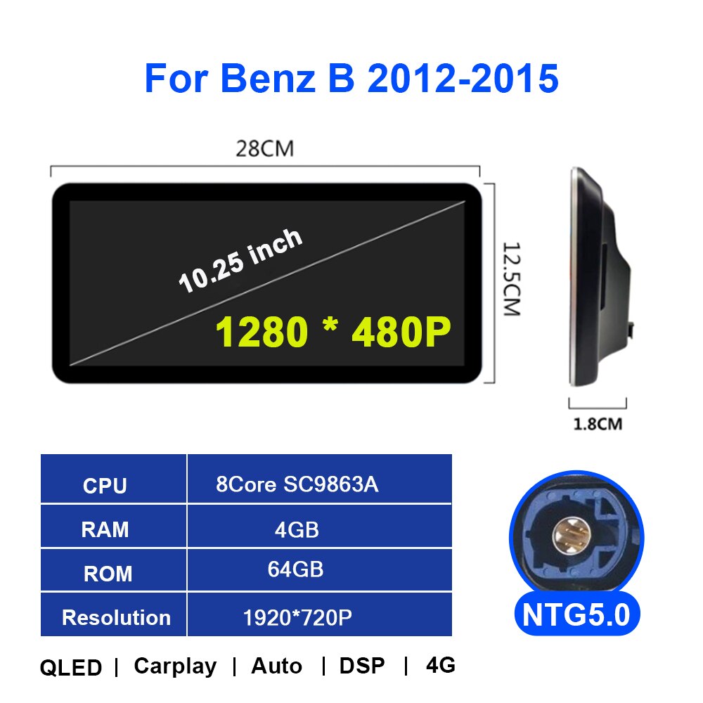 Eunavi Android Car GPS Radio player For Benz B Class W246 B150 B200 B220 B250 NTG4.5 NTG5.0 DSP carplay radio multimedia Player