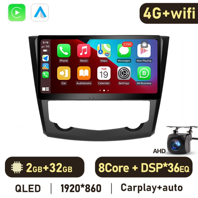 Eunavi 2din Car Multimedia Video Player For Renault Kadjar 2015 - 2019 Android 10 Navigation GPS QLED 1920*860P 4G Carplay