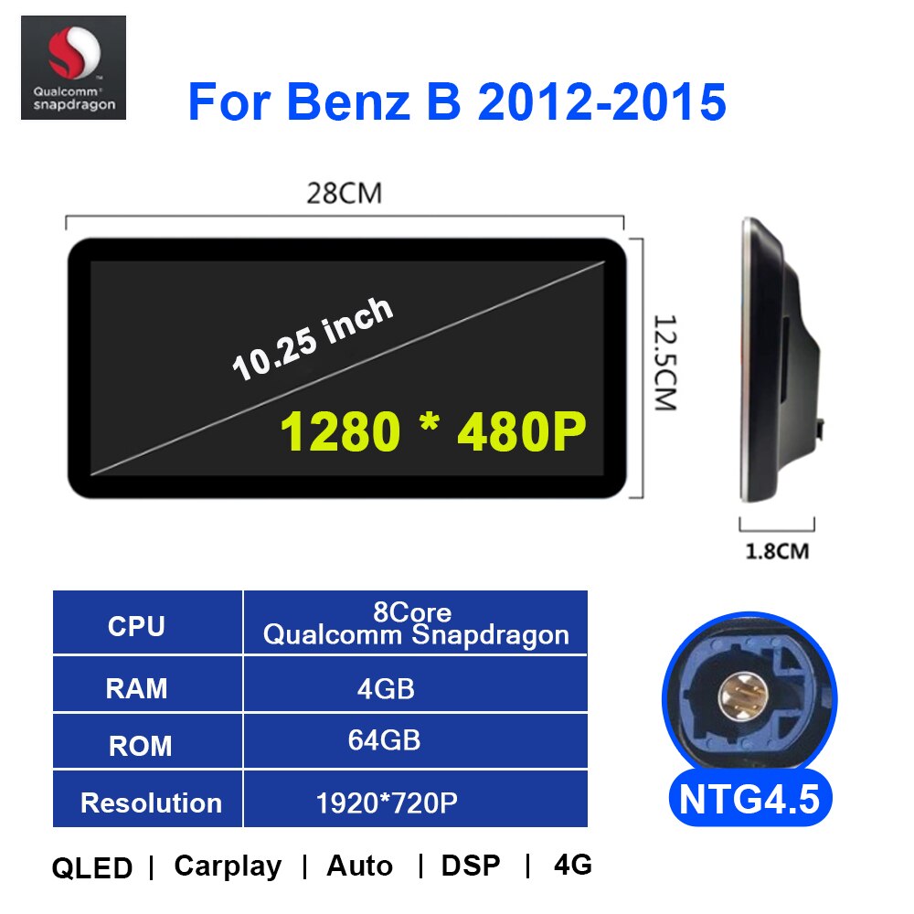 Eunavi Android Car GPS Radio player For Benz B Class W246 B150 B200 B220 B250 NTG4.5 NTG5.0 DSP carplay radio multimedia Player