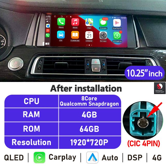 Eunavi 10.25''/12.3'' Android Car Radio GPS For BMW 7 Series F01 F02 2009-2015 CIC NBT Multimedia Player CarPlay Autoradio 4G