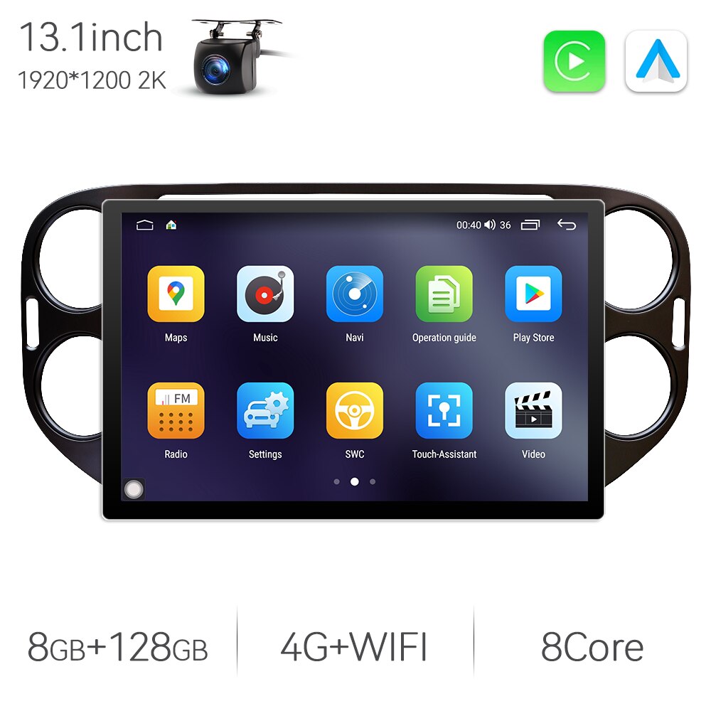 Eunavi 7862 13.1inch 2din Android Auto Radio For VW Volkswagen Tiguan 1 NF 2006 - 2016 Car Multimedia Video Player GPS Stereo 4G