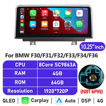 Load image into Gallery viewer, Eunavi 10.25&#39;&#39;/12.3&#39;&#39; Android Car Radio Stereo For BMW F30 F20 F21 F31 F32 F33 F34 F36 NBT System Multimedia Player CarPlay GPS