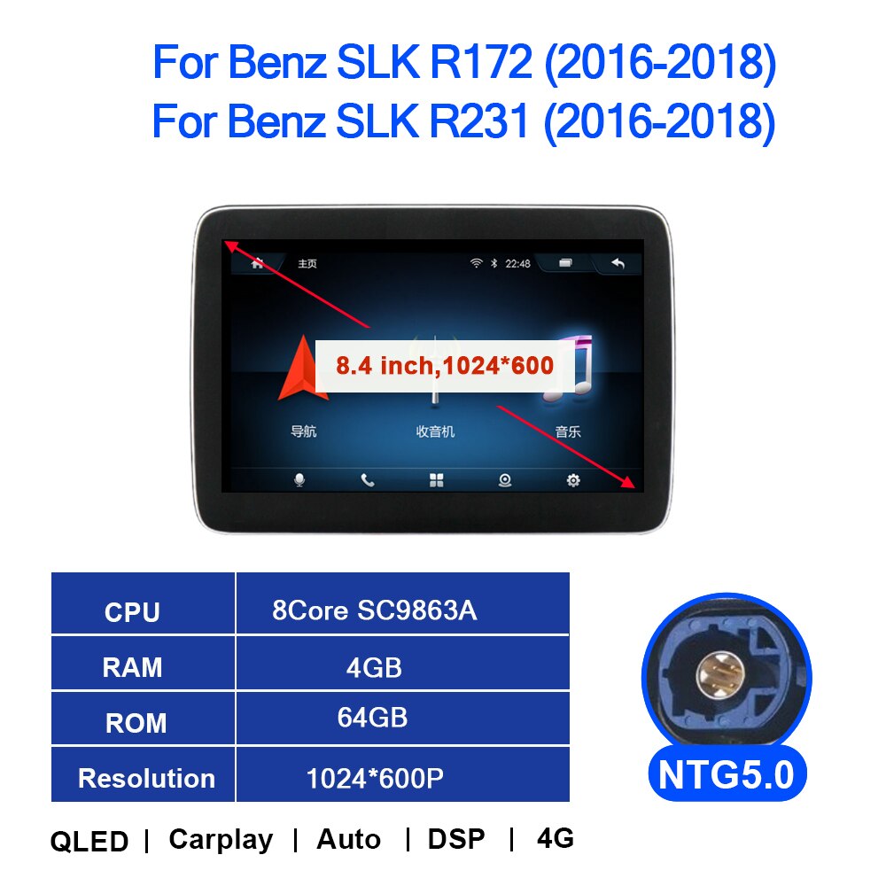 Eunavi Android Car Radio Multimedia Video Player For Mercedes Benz SLK CLASS R172 Benz SL CLASS R231 2011-2019 NTG4.5 NTG5.0