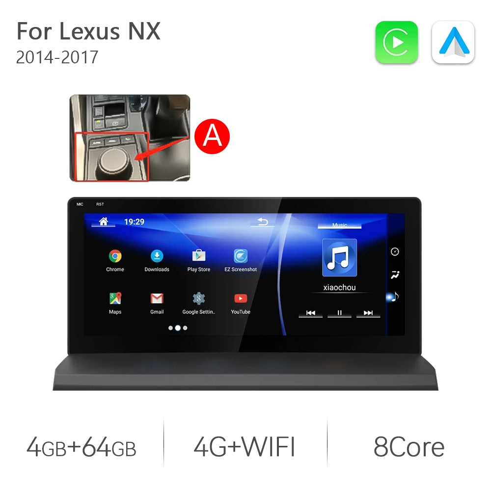 Eunavi 12.3 Car Video Player CARPLAY For lexus NX NX300h NX300 NX200T 2014-2017 GPS Navigation 1920*720 Stereo Android 11