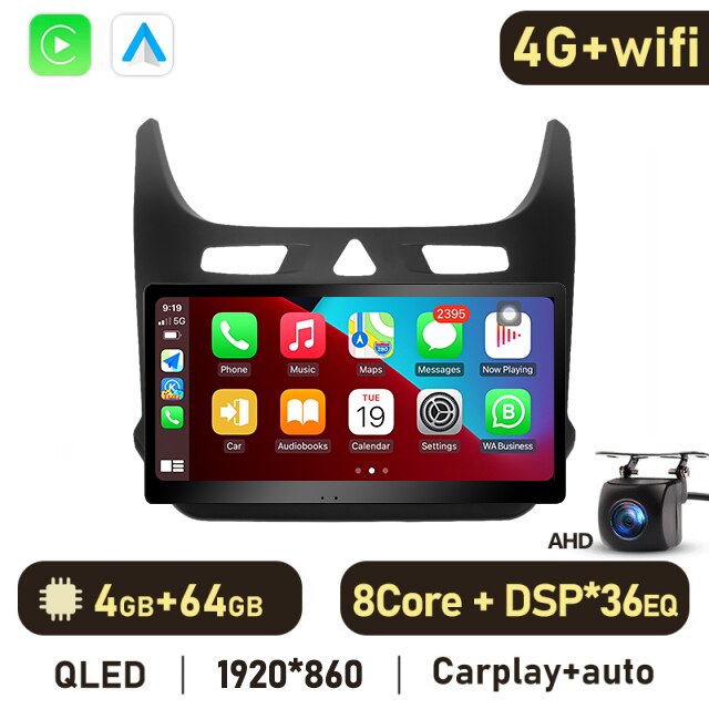 Eunavi 2din Car Multimedia Video Player For Chevrolet Cobalt 2 2011 - 2018 Android 10 Navigation GPS QLED 1920*860P 4G