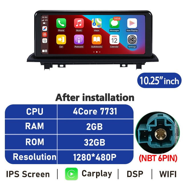 Eunavi 10.25''/12.3'' Android 10 Car Radio Stereo For BMW X1 X2 F48 2016-2017 NBT System Multimedia Video Player CarPlay GPS BT