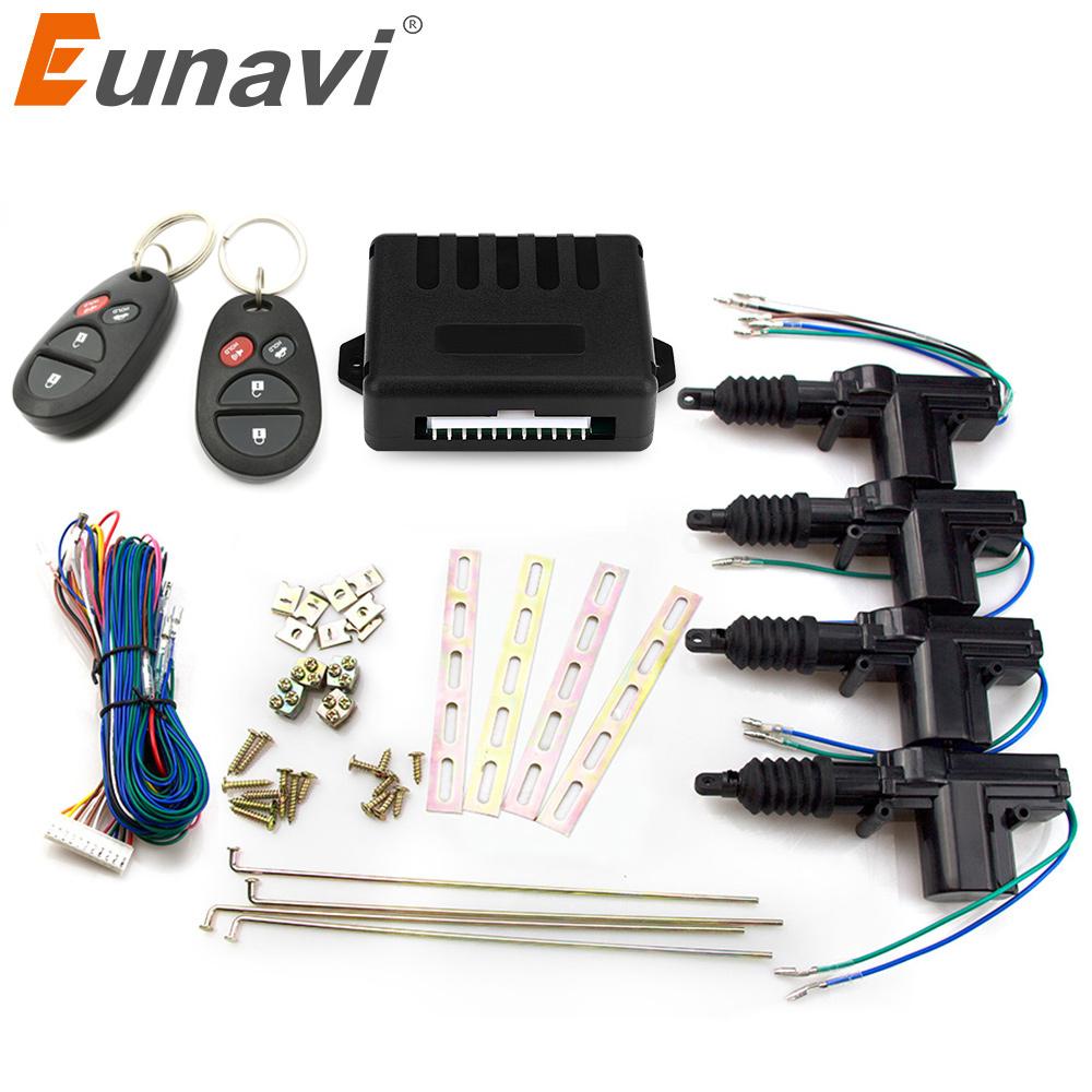 Eunavi Universal Car Power Door Lock Actuator 12V Motor (4 Pack) Car Remote control Central Locking Keyless Entry System