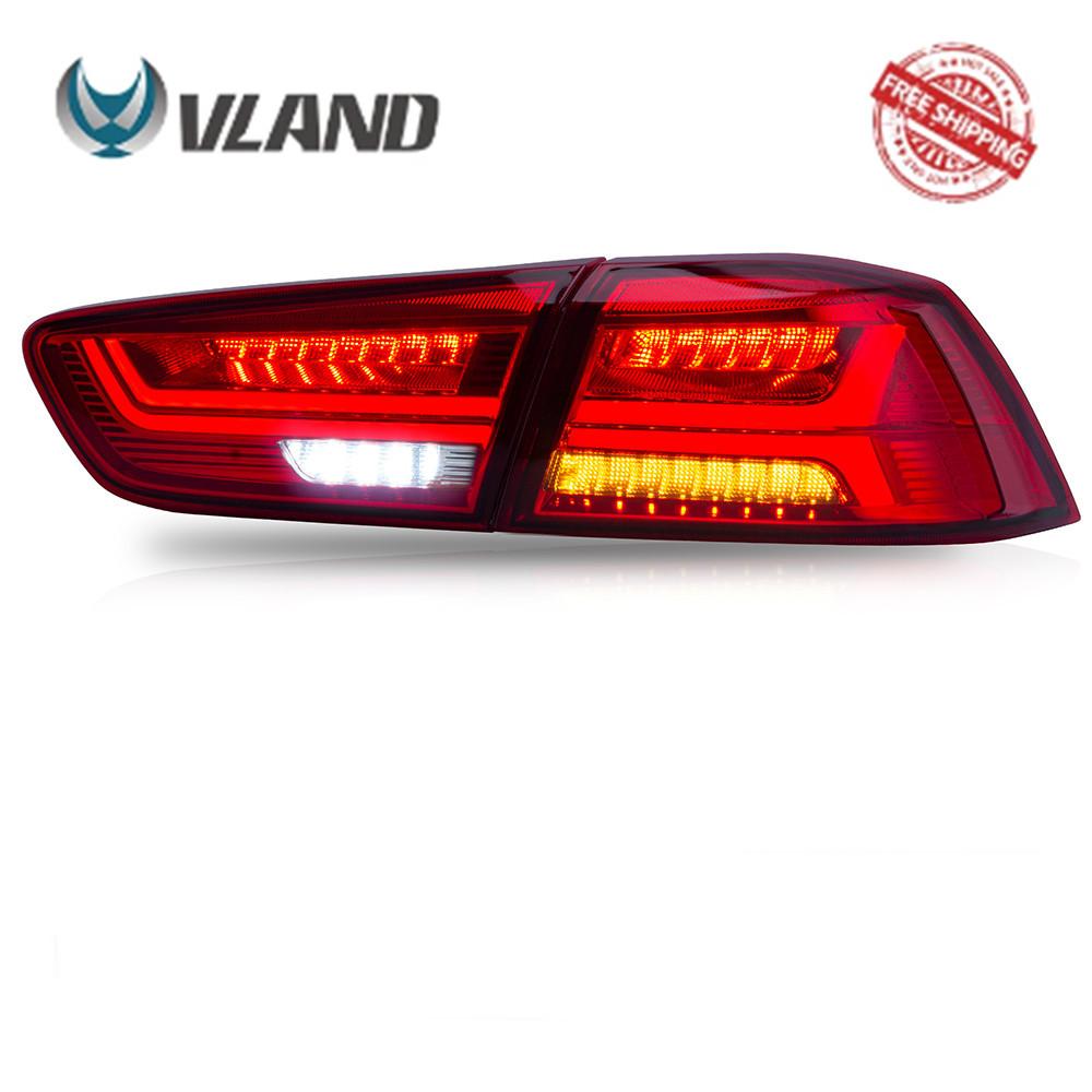 VLAND Tail Lights Assembly For Mitsubishi Lancer EVO X 2008-2019 RED Tail Lamp Assembly With Sequential Turn Signal Full LED