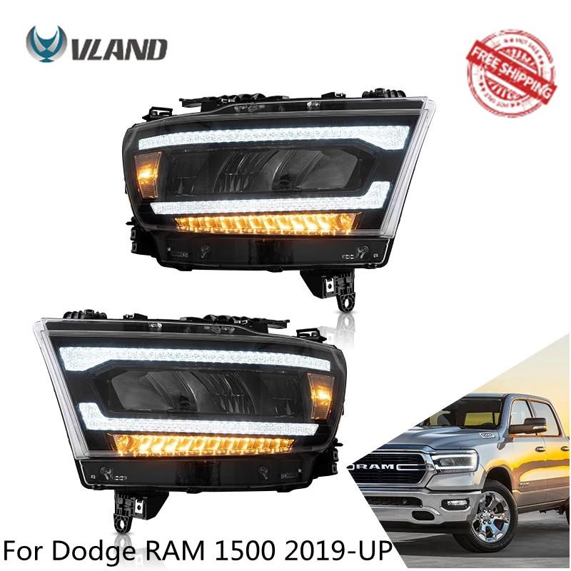 Vland Car Lamp Assembly For Dodge RAM 1500 2019-UP Hedalamp Full LED DRL Front Headlights With Sequential Yellow Turn Signal