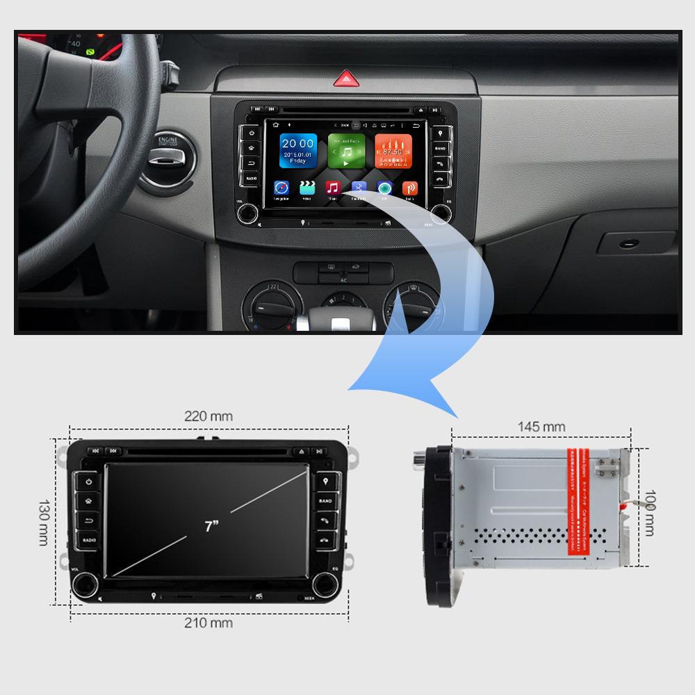 Eunavi 2 Din Android Car DVD Audio Radio Multimedia For VW GOLF 6 Polo Bora JETTA B6 PASSAT Tiguan SKODA OCTAVIA GPS Navigator