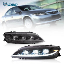 Load image into Gallery viewer, VLAND Car Lamp Assembly For Mazda 6 Headlight 2003-2015 With Start Up Animation DRL Full LED Front Lights Sequential Turn Signal