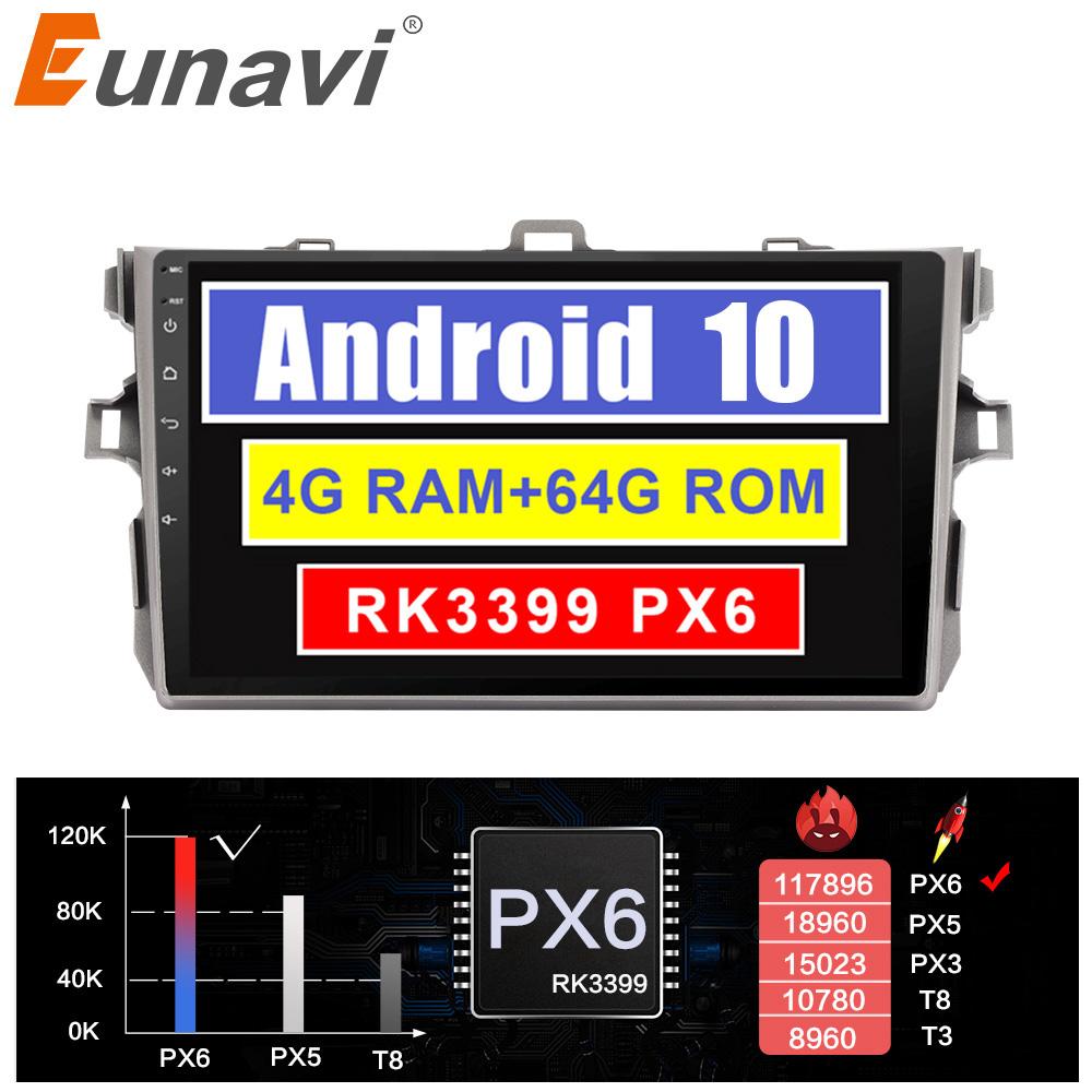 Eunavi Android 10 system car radio multimedia player for Toyota Corolla E140/150 2007-2011 auto radio WIFI GPS navigation USB