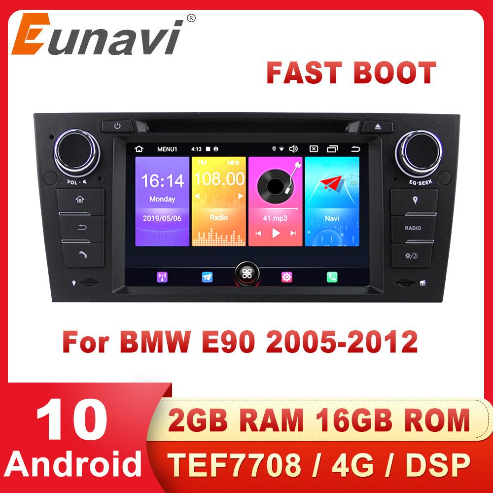 Eunavi 1 Din Android 10 Car Multimedia player DVD GPS For 3 Series BMW E90 E91 E92 E93 318 320 325 Auto Radio Audio DSP 4G WIFI