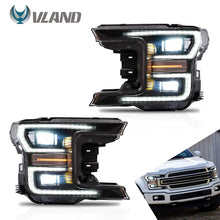 Cargar imagen en el visor de la galería, VLAND Headlamp Car Headlights Assembly for Ford F-150 2018 2019 Head light with moving turn signal Dual Beam Lens Plug-and-play