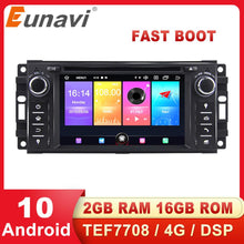 Load image into Gallery viewer, Eunavi Android 10 Car DVD Player Radio GPS For Jeep Cherokee Compass Commander Wrangler Dodge Caliber Chrysler C300 4Core 4G USB
