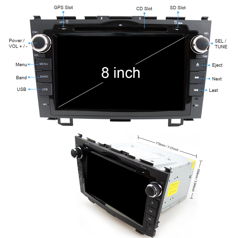 Eunavi 2 Din Androd 10 Car DVD Player For Honda CRV 2006 2007 2008 2009 2010 2011 Auto Radio Stereo 1024*600 HD TDA7851 DSP 4G