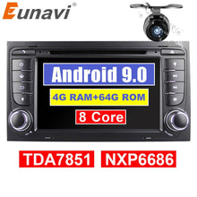 Load image into Gallery viewer, Eunavi 2 din Android 9 Car Multimedia DVD Player for Audi A4 S4 2003-2013 Octa core 2din Auto Radio gps 4G 64GB 1024*600 TDA7851