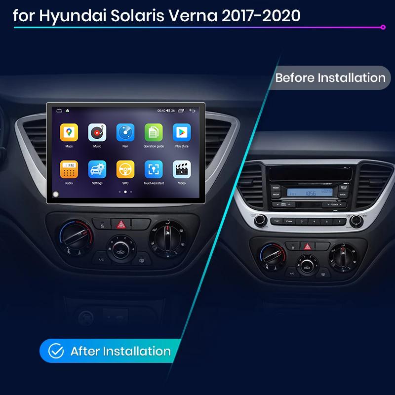 Eunavi 7862 13.1inch 2din Android Radio For Hyundai Solaris 2 Verna 2017-2020 Car Multimedia Video Player GPS Stereo 8Core 2K