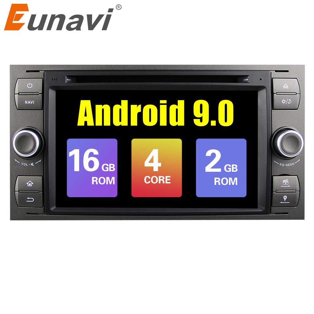 Eunavi Car Multimedia Player Android 9 GPS Autoradio 2 Din 7 Inch For Ford/Mondeo/Focus/Transit/C-MAX/S-MAX/Fiesta 2GB RAM DVD