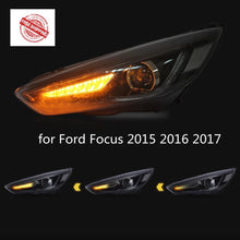 Load image into Gallery viewer, VLAND Headlamp Car Headlights Assembly for Ford Focus 2015 2016 2017 Head light with moving turn signal Dual Beam Lens/Demon Eye
