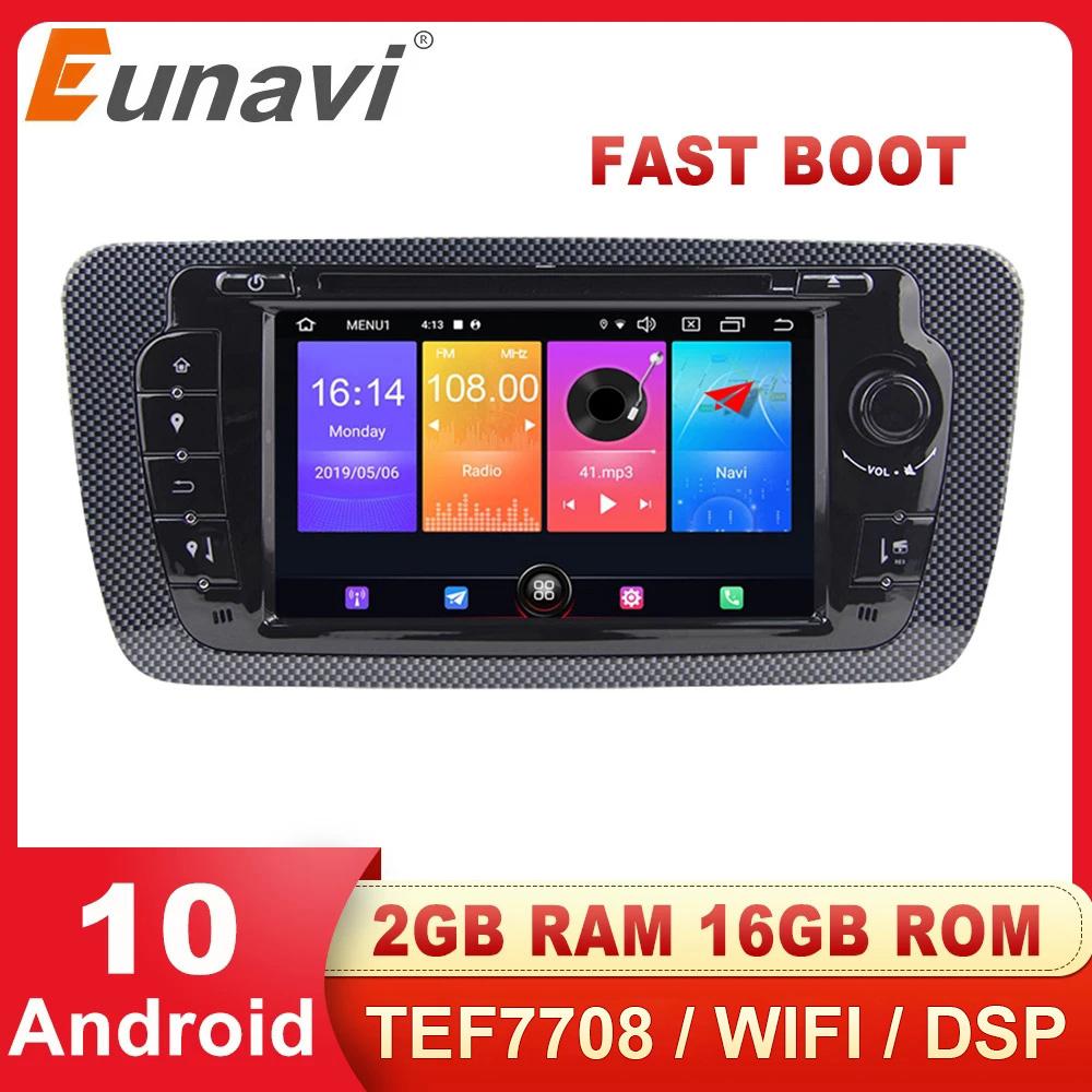 Eunavi 2 Din Android Car DVD Radio For Seat Ibiza 6j 2009 2010 2012 2013 GPS Navigation 7‘’ Screen radio Audio Multimedia Player