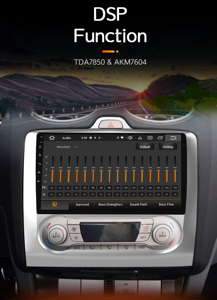 Eunavi 4G 1280*720 Android 11 Car Radio Multimedia Video Player For Ford Focus 2 3 Mk2 MK3 2004 - 2011 hatchback GPS DVD 2 DIN